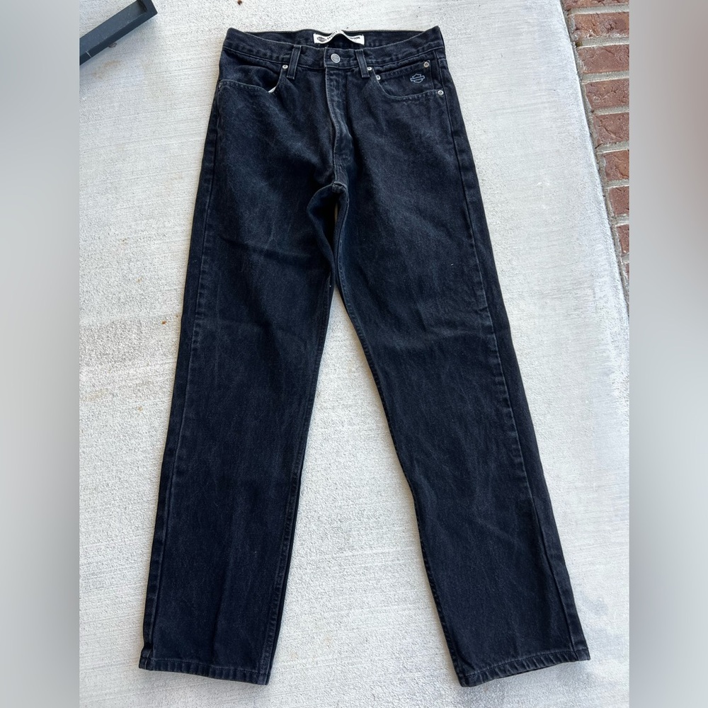 Harley-Davidson Men's Vintage Black Jeans 33/32- great condition biker moto